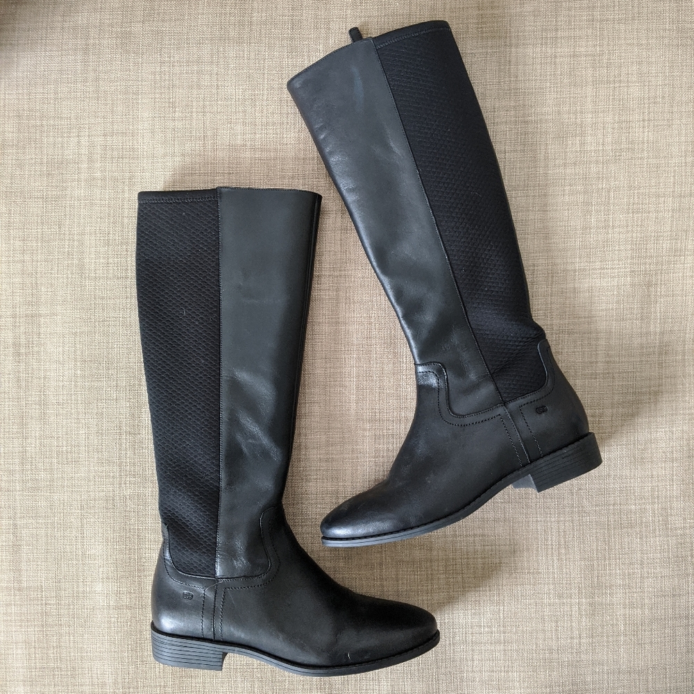 Cole Haan Tilley black genuine leather riding boot